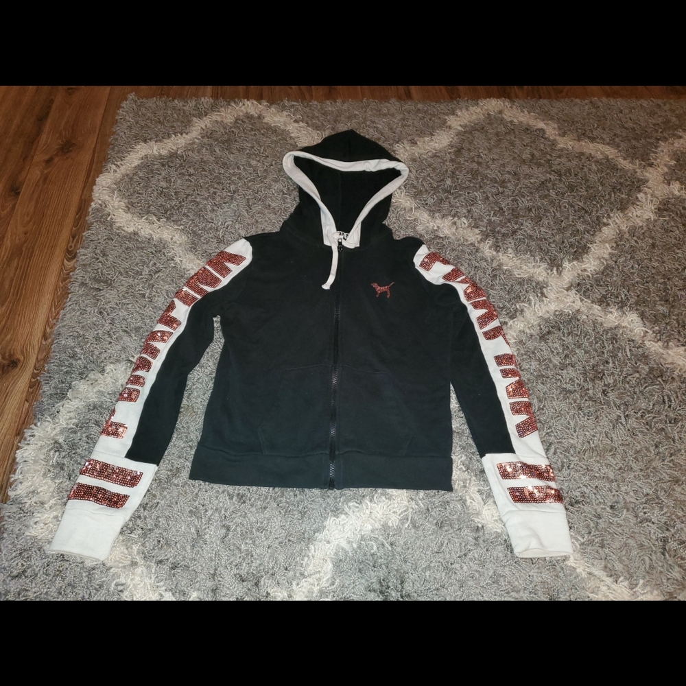 Victoria's Secret Pink sequin zip hoodie jacket